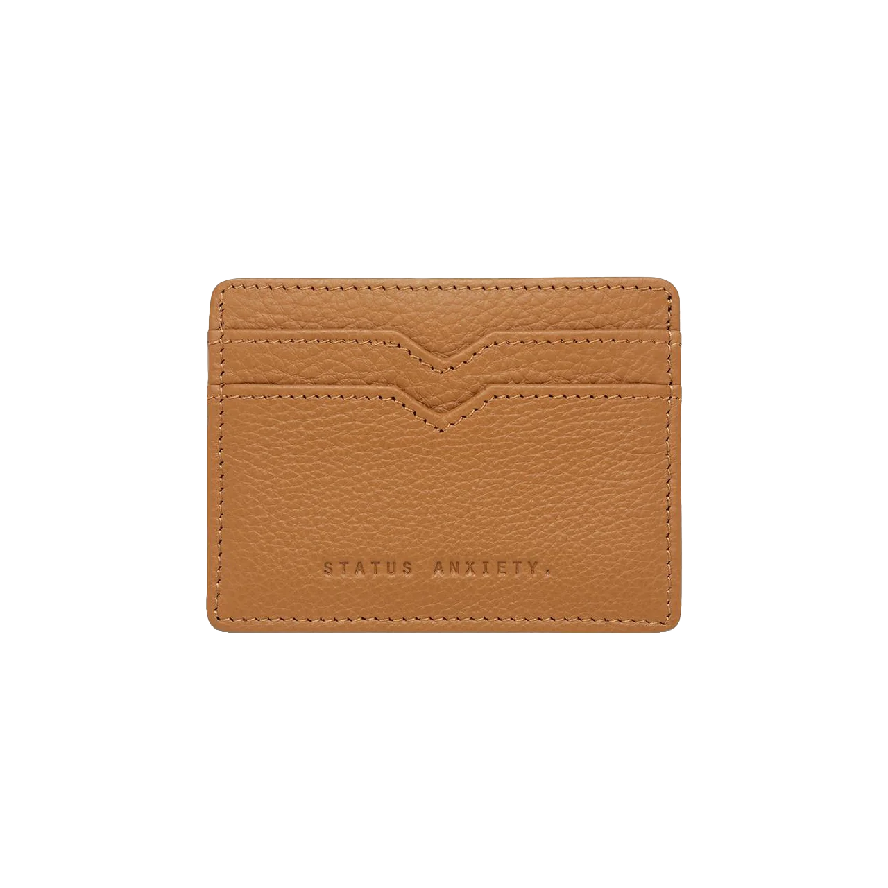 Leather card holder tan