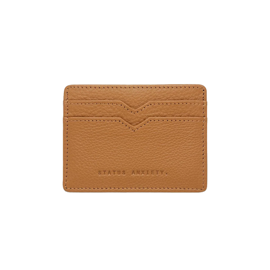 Leather card holder tan