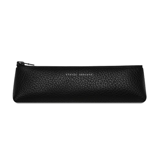 Status Anxiety small leather  makeup case black