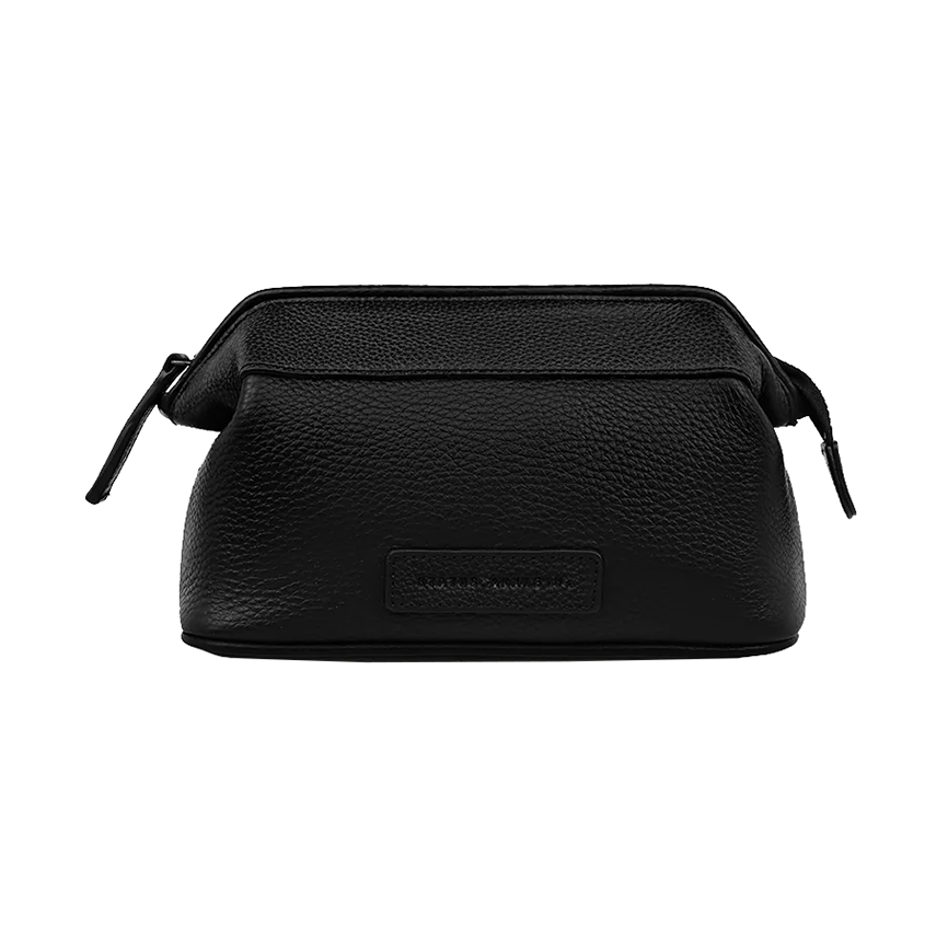 Status Anxiety leather toiletry bag black medium