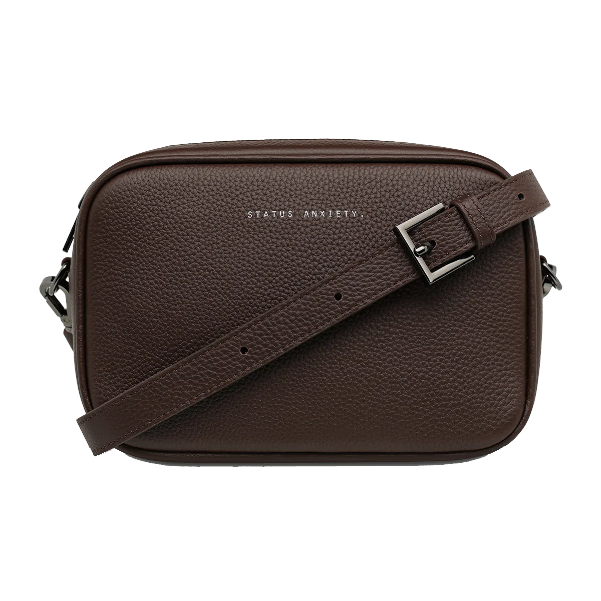 Status Anxiety plunder leather bag with dual straps cocoa
