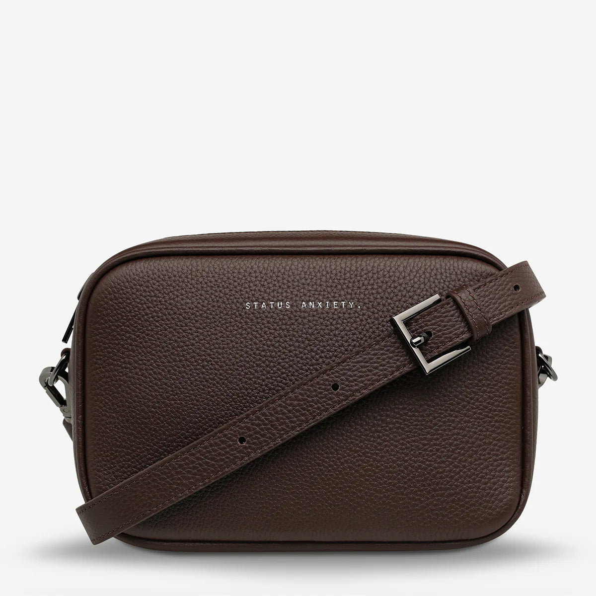 Status Anxiety plunder leather shoulder bag cocoa