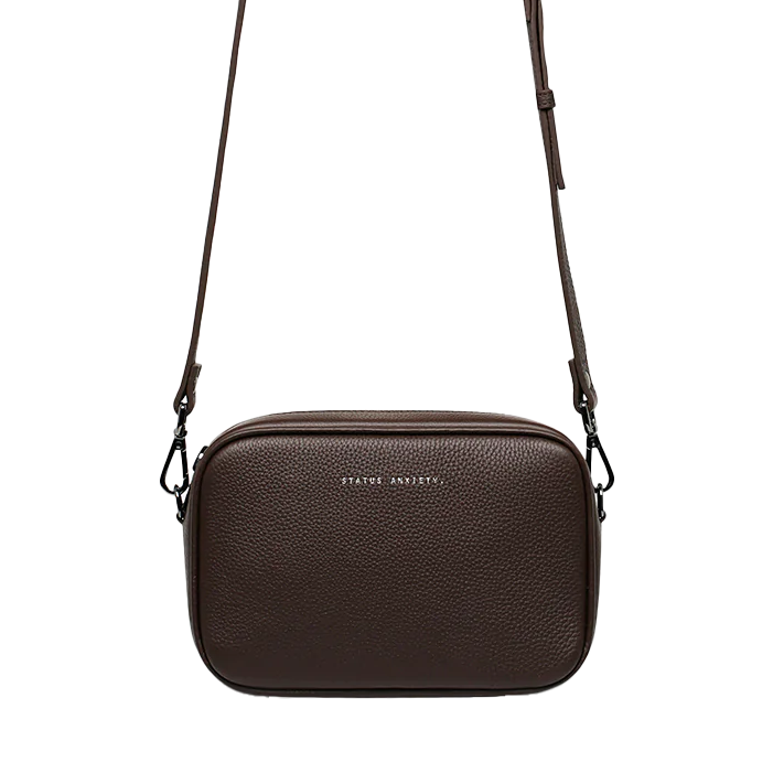 Status Anxiety plunder leather shoulder bag cocoa