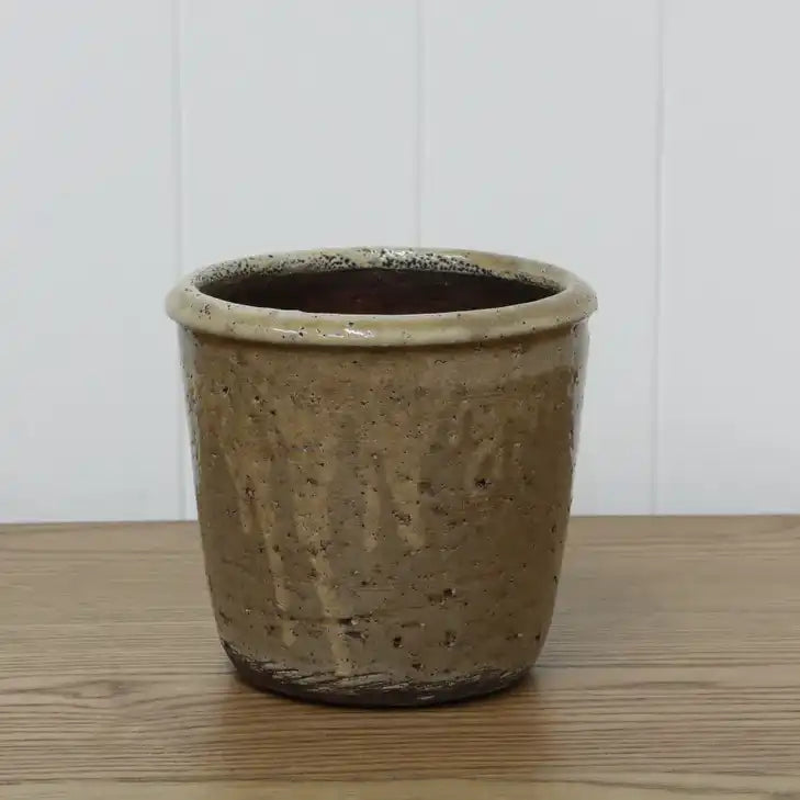 Stone glazed terracotta pot 13cm