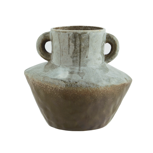 Stoneware vase with handles 22cm