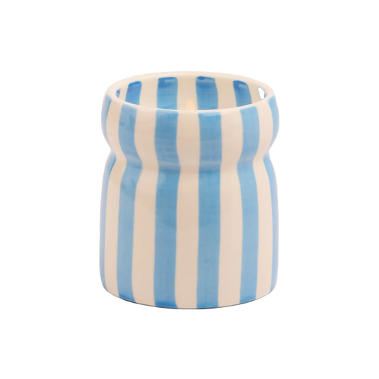 Striped ceramic soy candle Lost at Sea