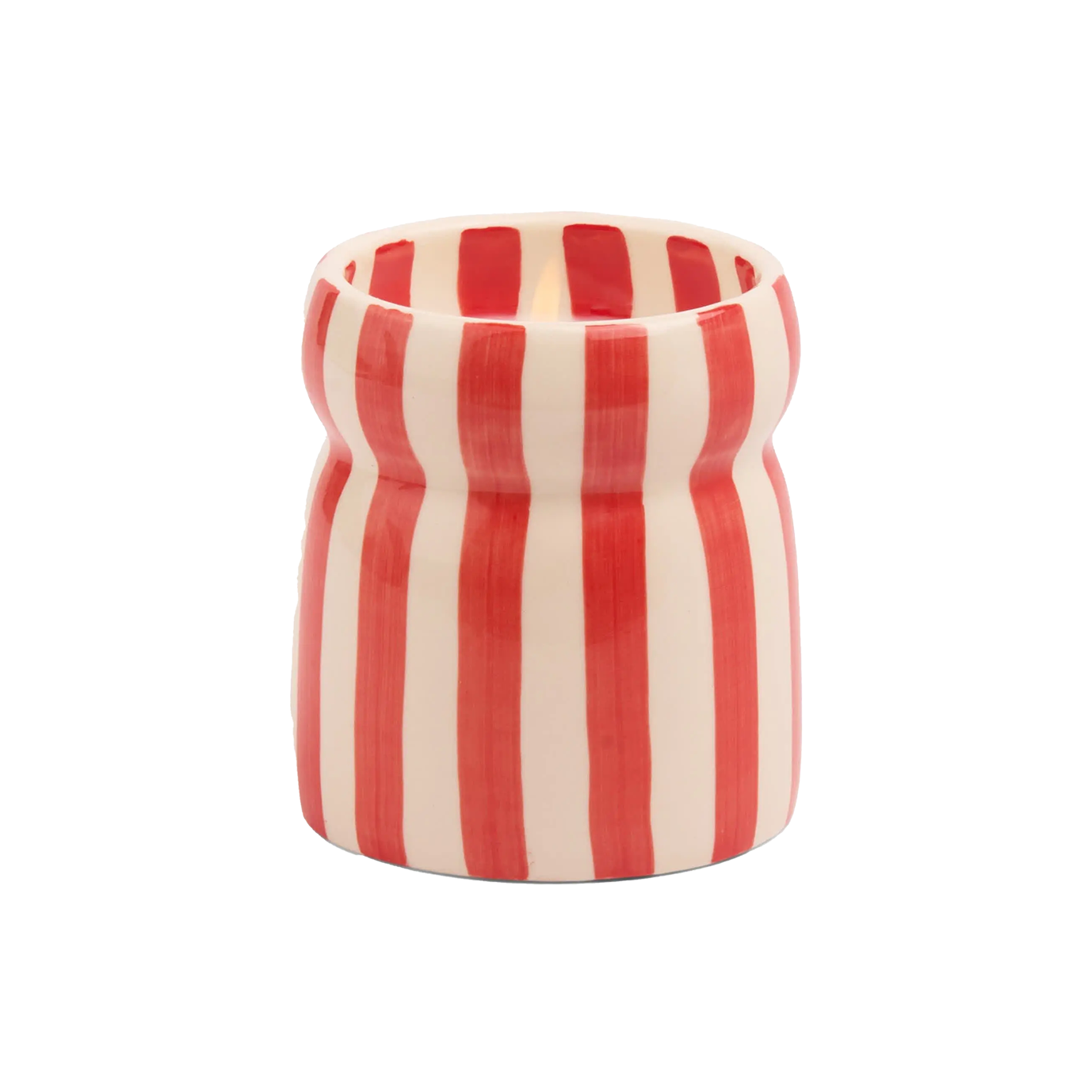 Striped ceramic soy candle Hibiscus Bay
