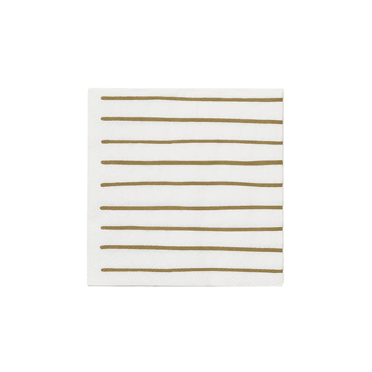 Stripe cocktail paper napkins mustard stripe (20)