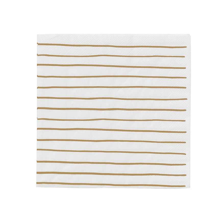 Stripe dinner paper napkins mustard stripe (20)