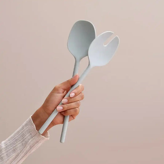 Melamine salad servers eucalyptus
