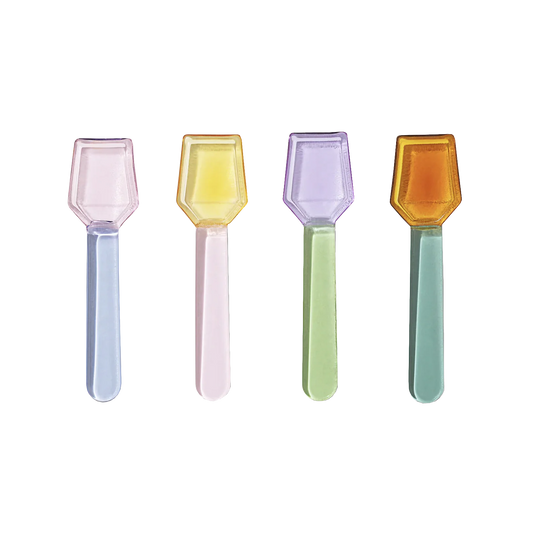 Coloured glass spoon set (4)