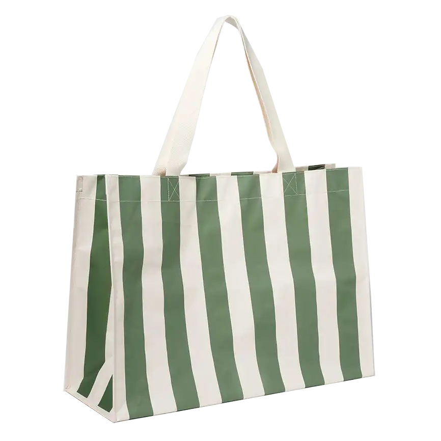 SunnyLife carryall beach bag vacay olive stripe