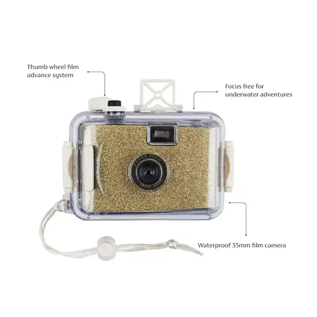 SunnyLife underwater film camera glitter gold