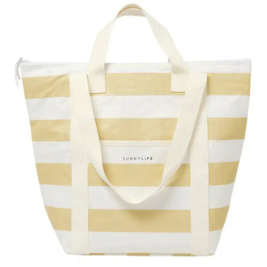 SunnyLife cooler tote butternut stripe