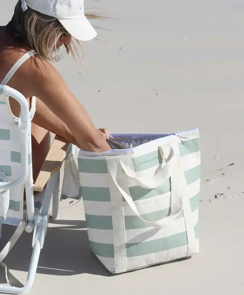 SunnyLife cooler tote bag La Palma stripe