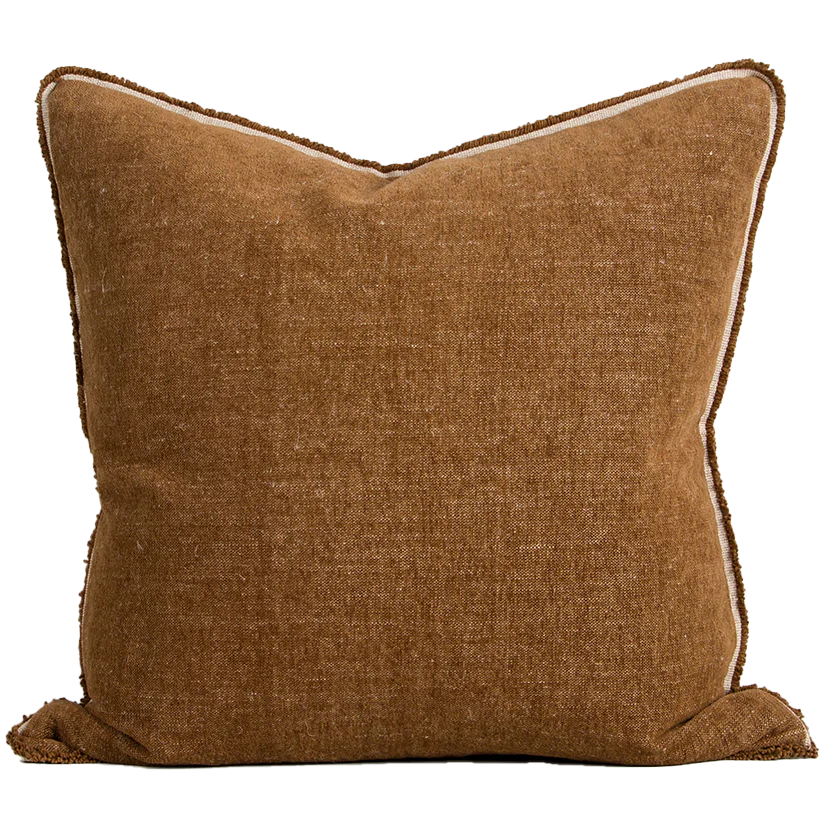 Sutton cotton linen chenille cushion cover 55cm praline