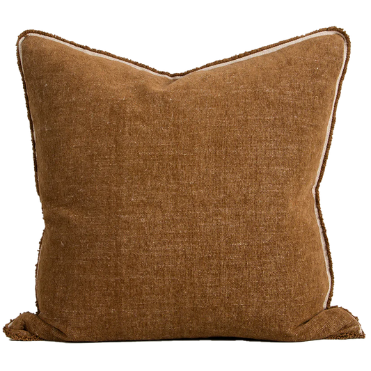 Sutton cotton linen chenille cushion cover 55cm praline