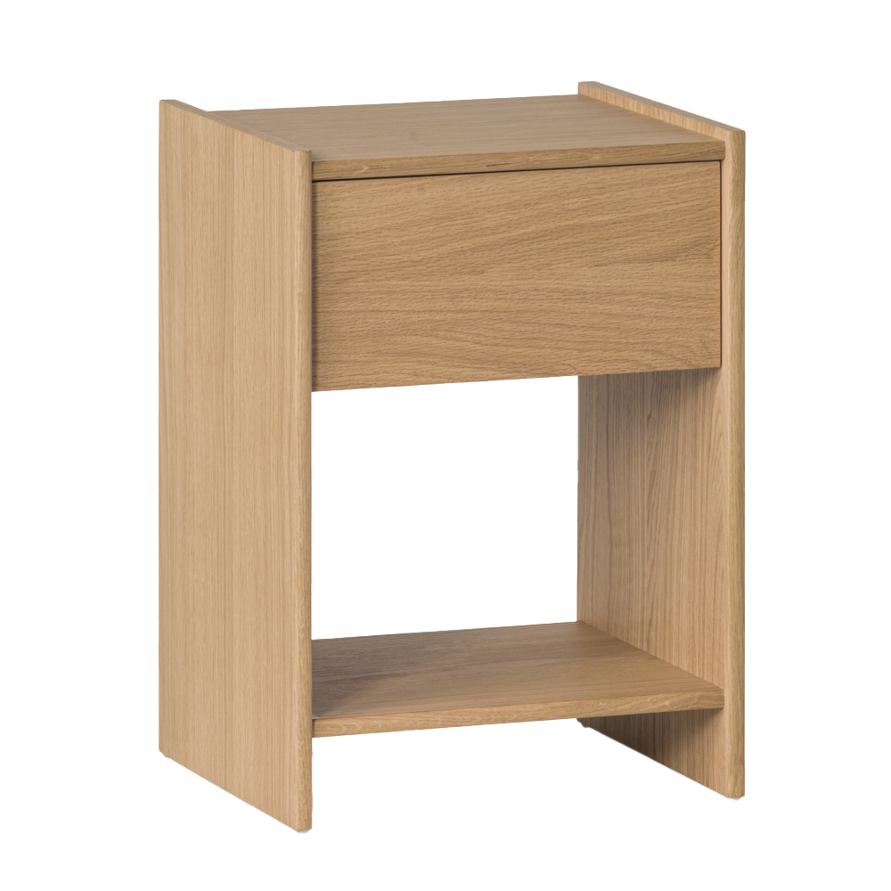 Switch oak veneer bedside table with drawer natural