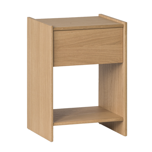 Switch oak veneer bedside table with drawer natural