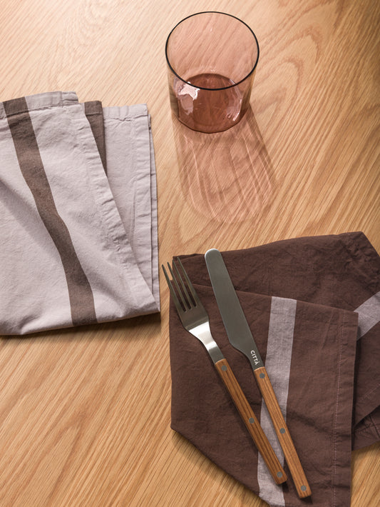 Duo napkin rye with pansy stripe