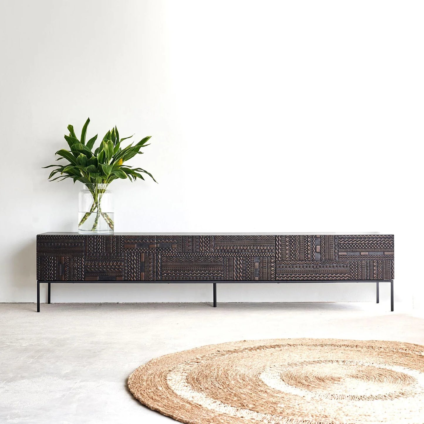 Tabwa teak entertainment unit 240cm