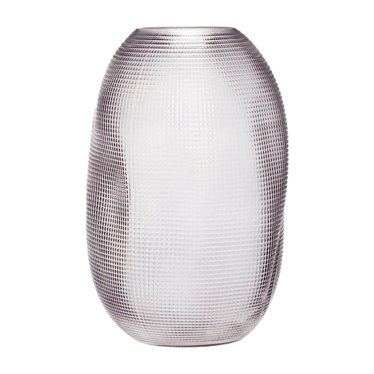 Tall dimpled organic shaped glass vase grey 30cm