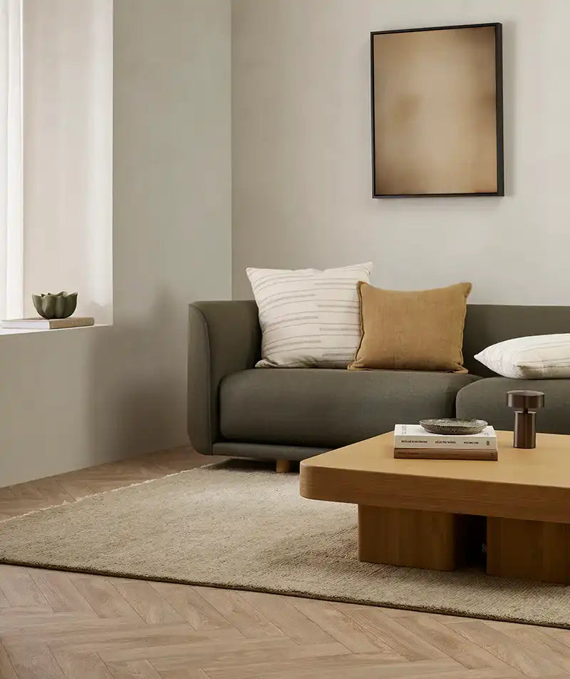 Tanami NZ wool floor rug fossil