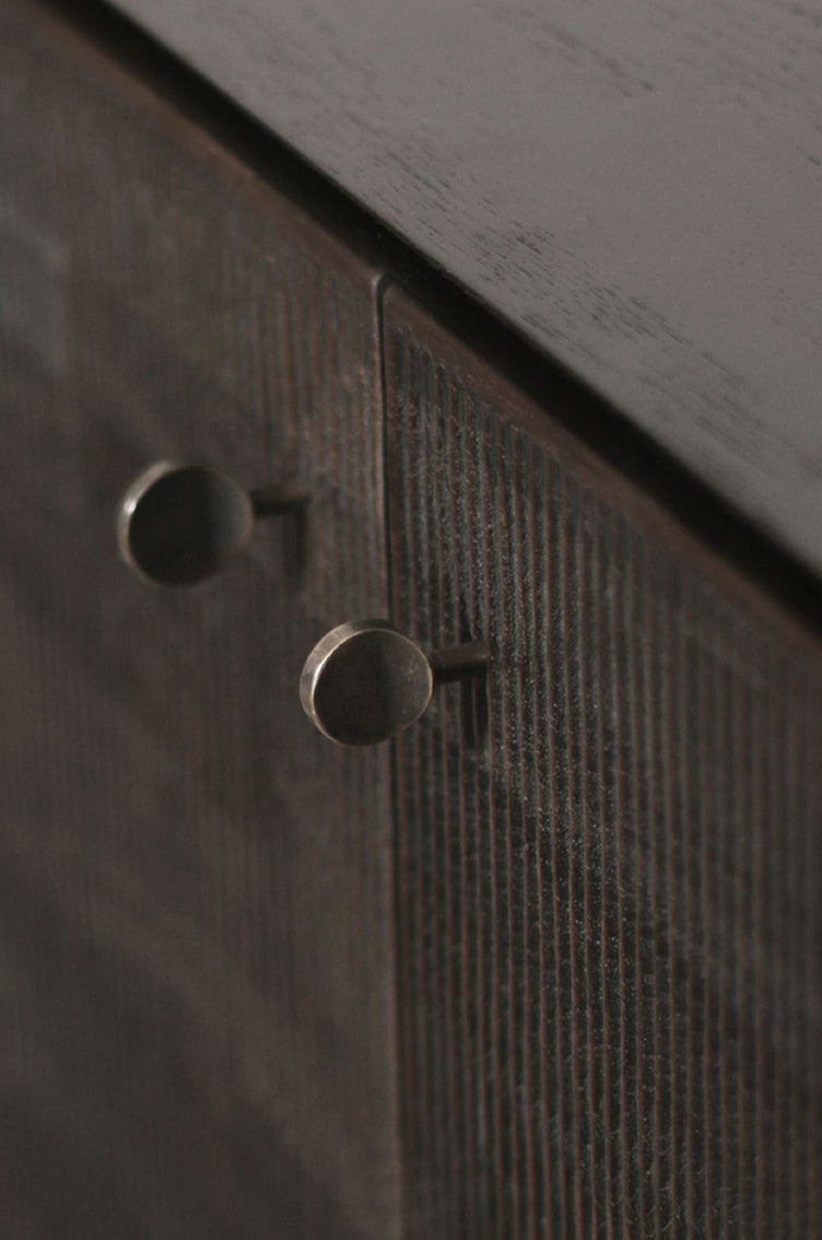 Teak grooves 3-door sideboard 150cm black