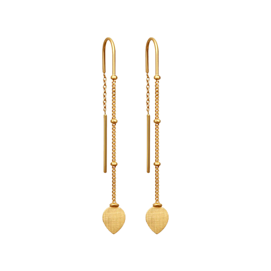 Temple of the Sun lotus thread earrings gold