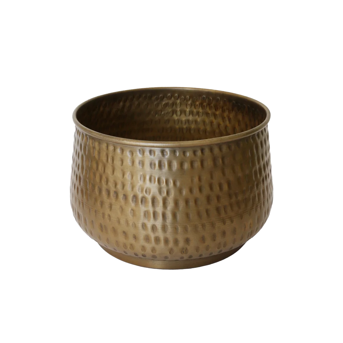 Textured antique brass look planter 24cm