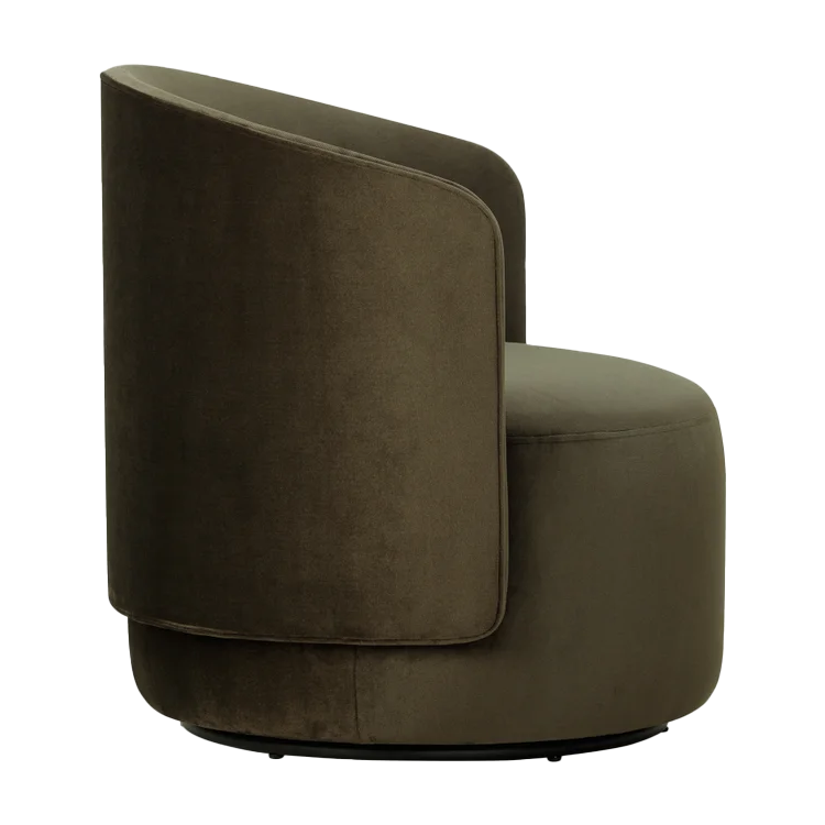 The Estelle velvet swivel chair olive