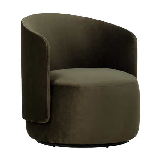 The Estelle velvet swivel chair olive