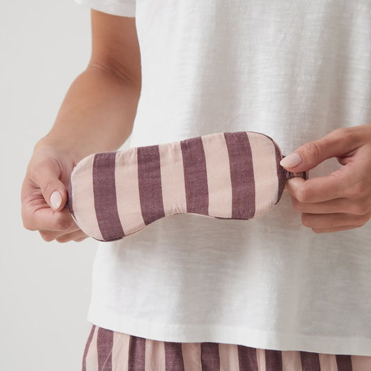 Cotton eye mask pink stripes