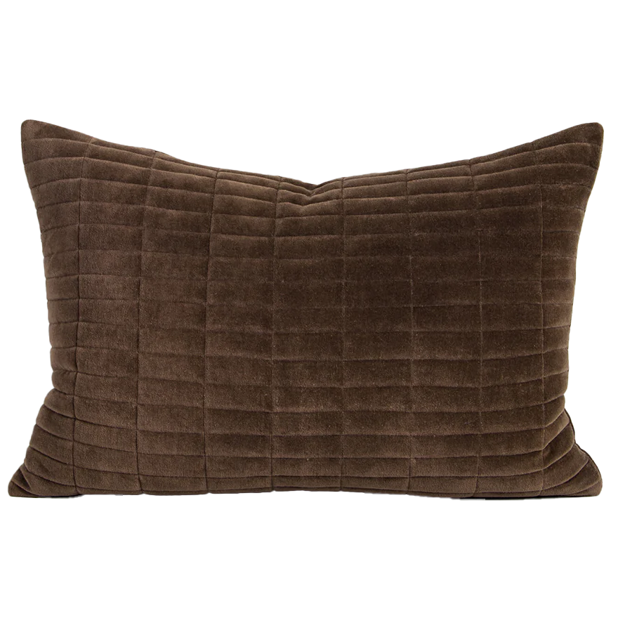 Turner velvet lumbar cushion cover 40 x 60cm chocolate