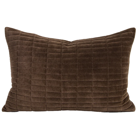 Turner velvet lumbar cushion cover 40 x 60cm chocolate