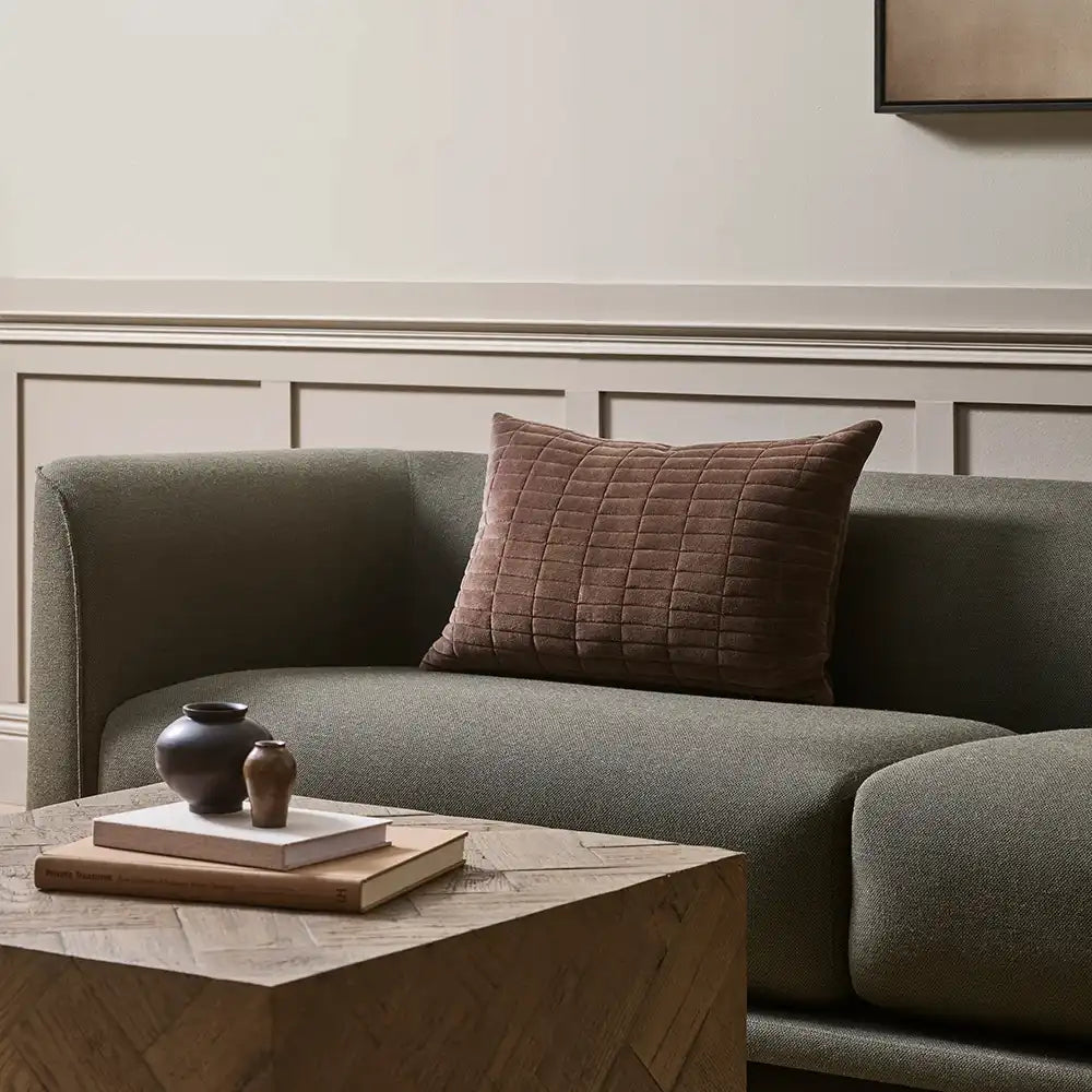 Turner velvet lumbar cushion cover 40 x 60cm chocolate