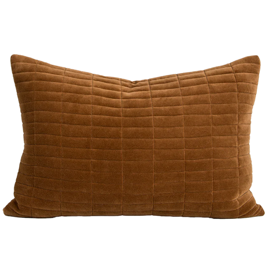 Turner velvet lumbar cushion cover tobacco 40 x 60cm