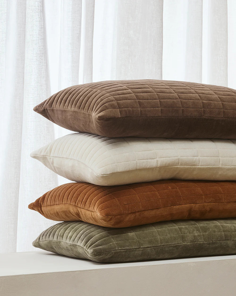 Turner velvet lumbar cushion cover tobacco 40 x 60cm