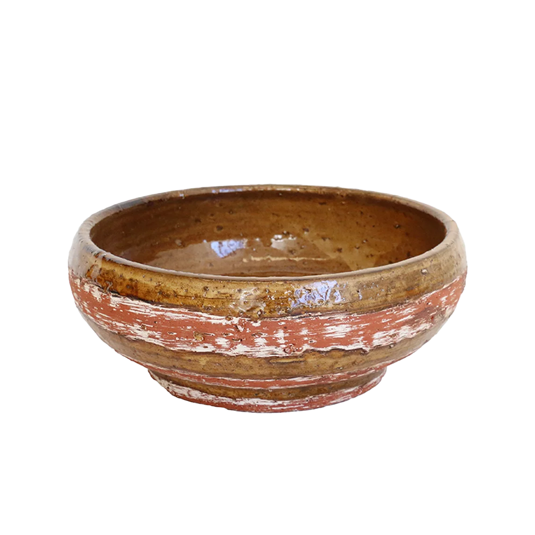 Tusacan rustic terracotta bowl 27cm ochre