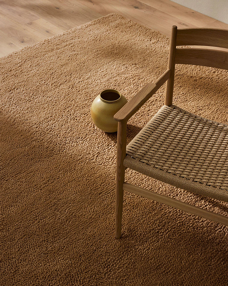 Valencia NZ wool rug camel