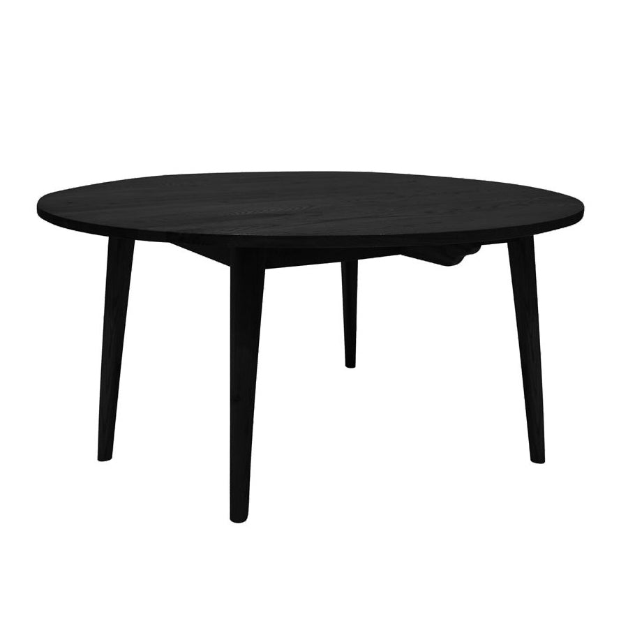 Venetto oak round dining table black