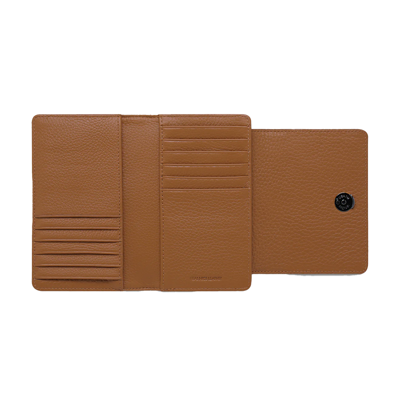 Visions leather wallet camel