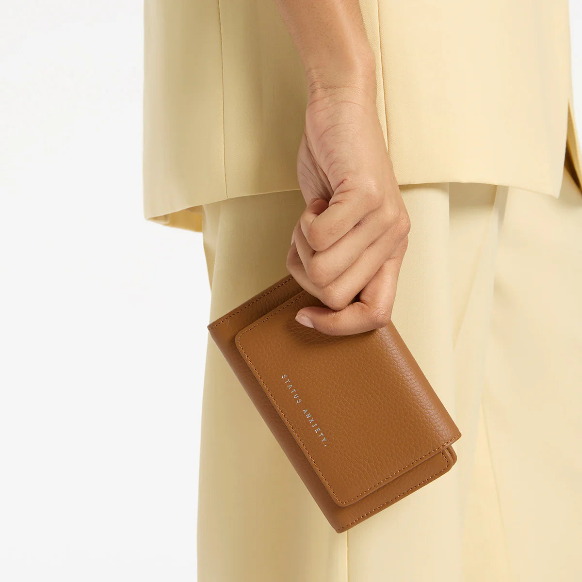Visions leather wallet camel