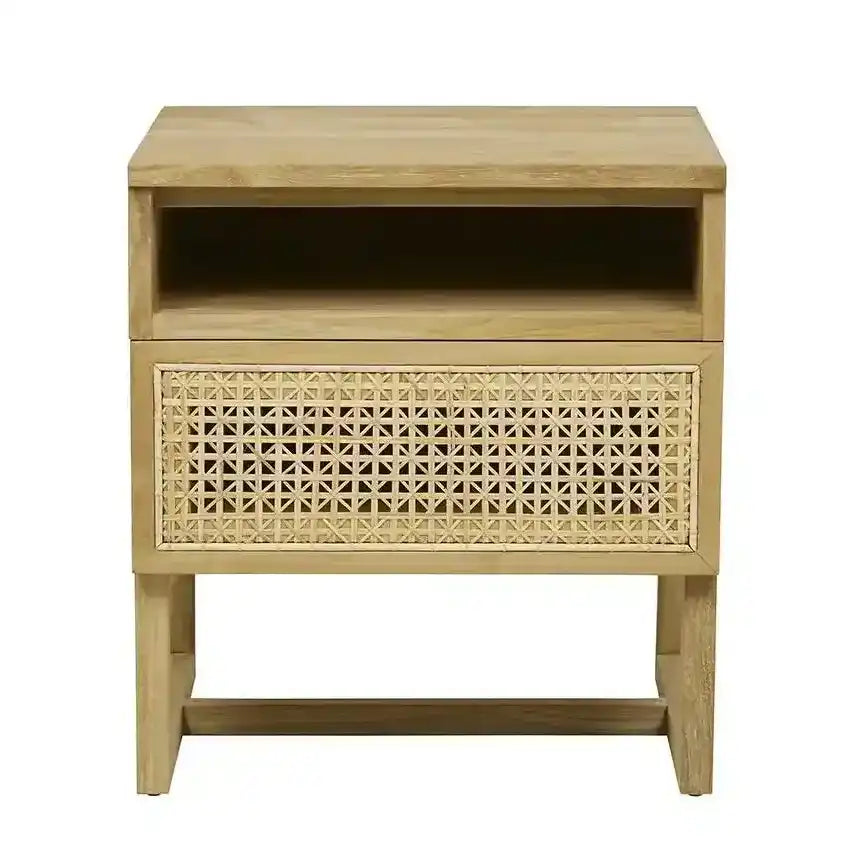 Woven willow bedside cabinet