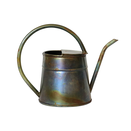 Watering can aged brass look finish