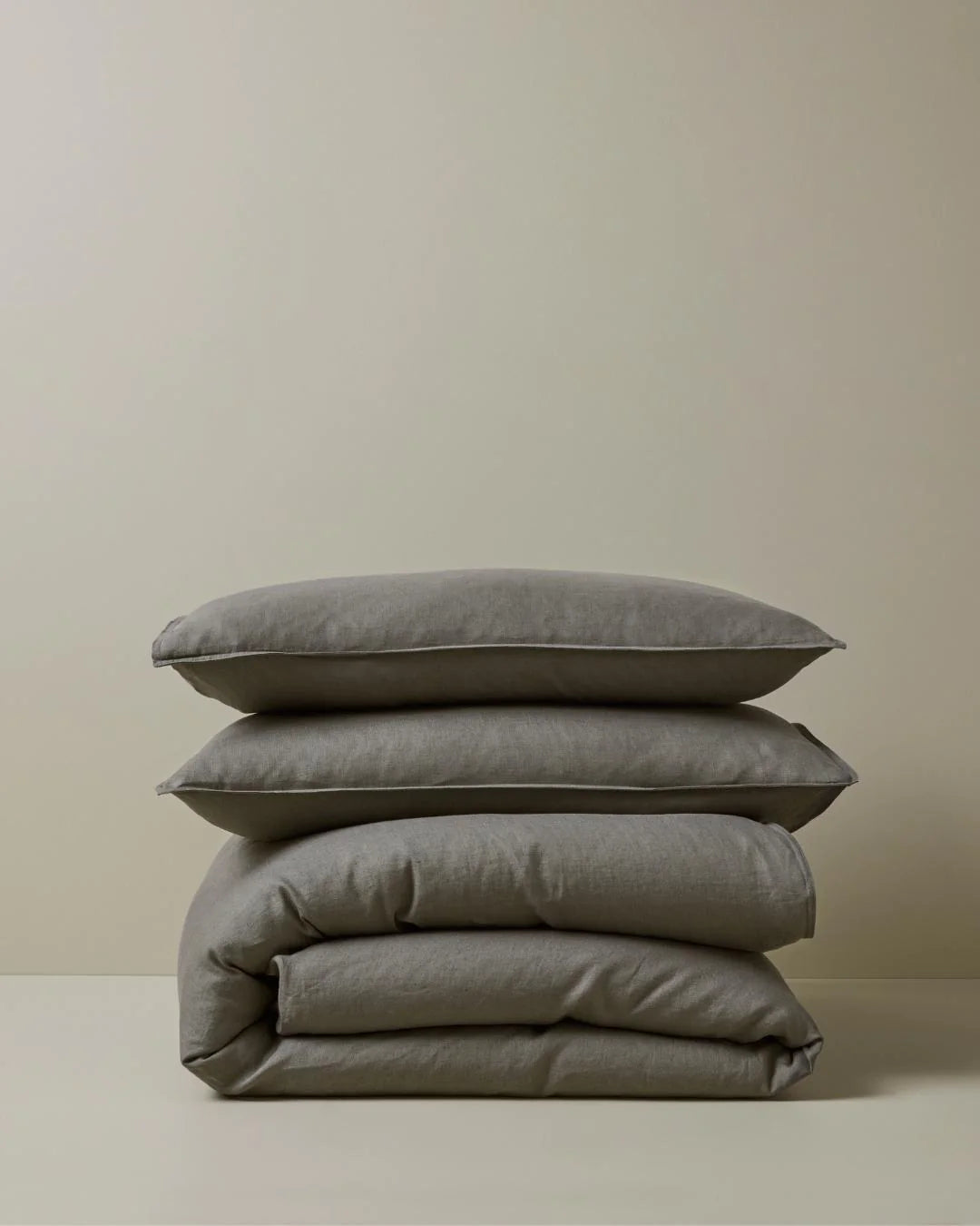 Ravello French flax linen duvet cover charcoal
