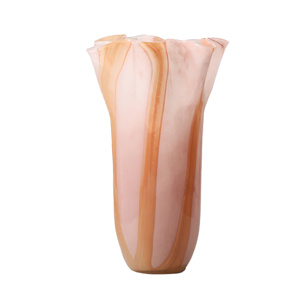 Scalloped glass vase large 35cm