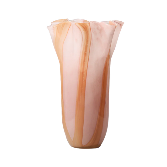 Scalloped glass vase large 35cm