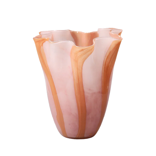 Scalloped glass vase 28cm