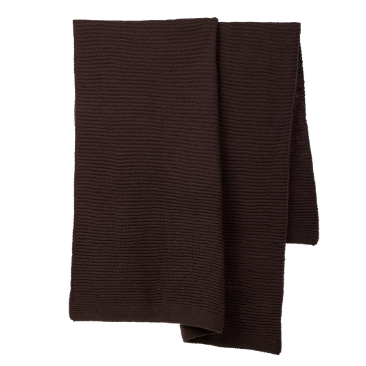 Wool Purl knit throw 140 x 180cm cocoa
